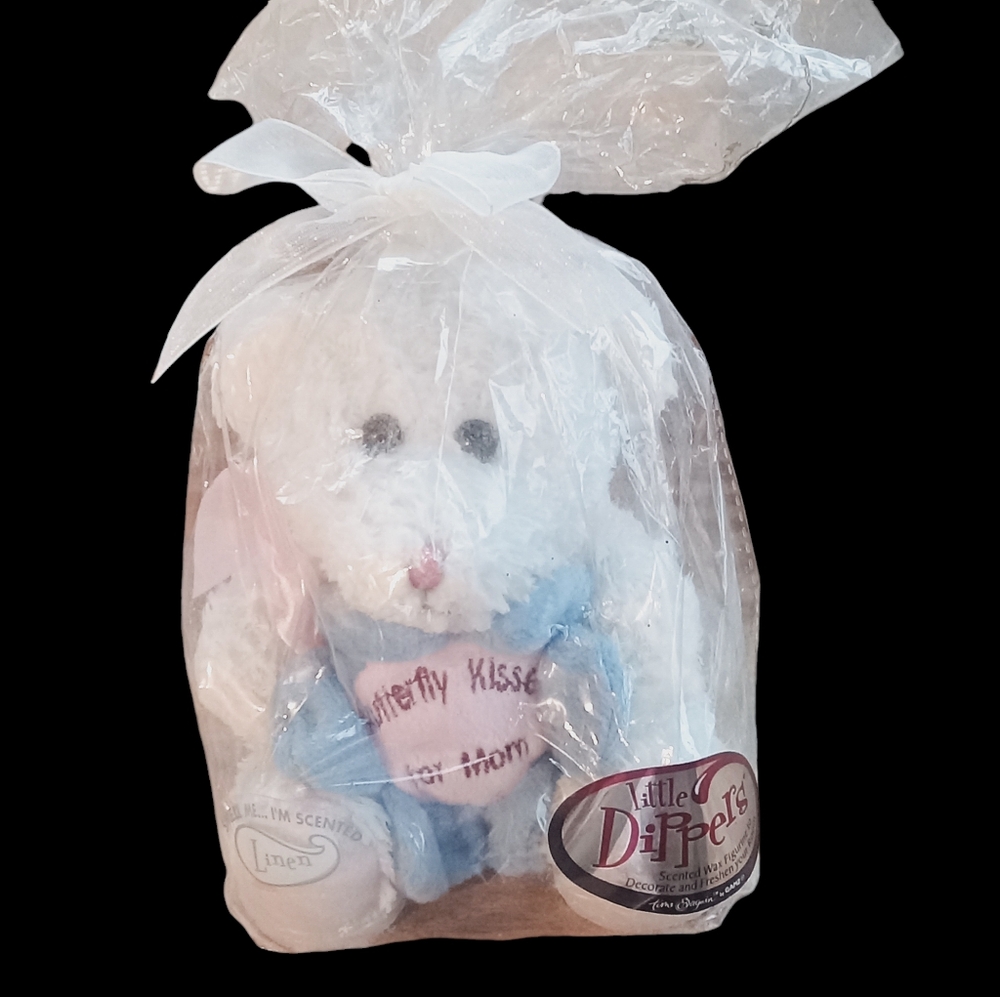 Adorable Little Dippers White Wax Dipped Bear 5” still in bag, Never used.